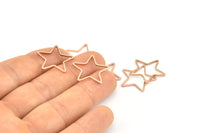 Gül Altın Yıldız Tılsımı, 12 Gül Altın Kaplama Pirinç Açık Yıldız Tılsımı (21x0,8 mm) BS 1077