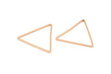 Gül Altın Üçgen Charm, 12 Gül Altın Kaplama Pirinç Açık Üçgen Yüzük Charm (24x0,6x0,9 mm) D0065 Q0278