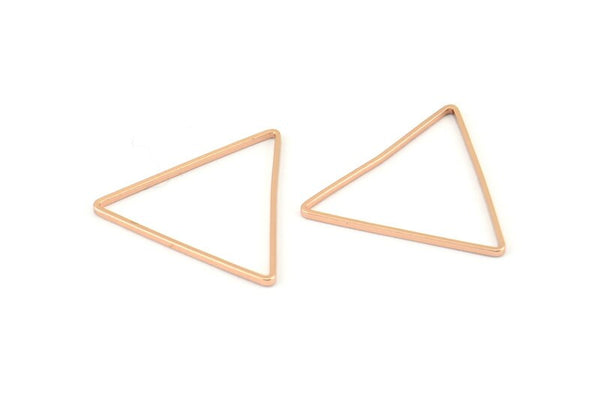 Gül Altın Üçgen Charm, 12 Gül Altın Kaplama Pirinç Açık Üçgen Yüzük Charm (24x0,6x0,9 mm) D0065 Q0278