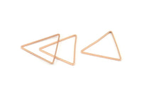 Gül Altın Üçgen Charm, 12 Gül Altın Kaplama Pirinç Açık Üçgen Yüzük Charm (24x0,6x0,9 mm) D0065 Q0278