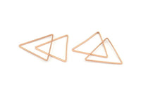 Gül Altın Üçgen Charm, 12 Gül Altın Kaplama Pirinç Açık Üçgen Yüzük Charm (24x0,6x0,9 mm) D0065 Q0278