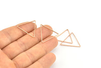 Gül Altın Üçgen Charm, 12 Gül Altın Kaplama Pirinç Açık Üçgen Yüzük Charm (24x0,6x0,9 mm) D0065 Q0278