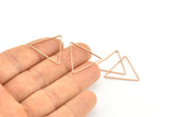 Gül Altın Üçgen Charm, 12 Gül Altın Kaplama Pirinç Açık Üçgen Yüzük Charm (24x0,6x0,9 mm) D0065 Q0278