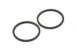 30mm Circle Connectors, 6 Oxidized Brass Black Circle Connectors (30x2x2mm) E010