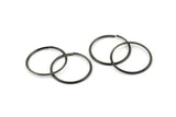 Wire Ear Hoops, 24 Oxidized Brass Black Faceted Wire Hoops, Earring Findings (22x1.3mm) E063