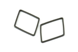 Black Diamond Charm, 12 Black Brass Black Open Diamond Ring Charms (31x21.5x1mm) E051 H1671