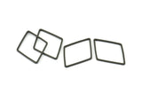 Black Diamond Charm, 12 Black Brass Black Open Diamond Ring Charms (31x21.5x1mm) E051 H1671