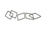 Black Diamond Charm, 12 Black Brass Black Open Diamond Ring Charms (31x21.5x1mm) E051 H1671
