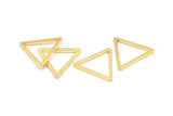 Gold Triangle, 2 Gold Plated Brass Triangle Rings, Gold Charms (27x2mm) D0014 Q0300