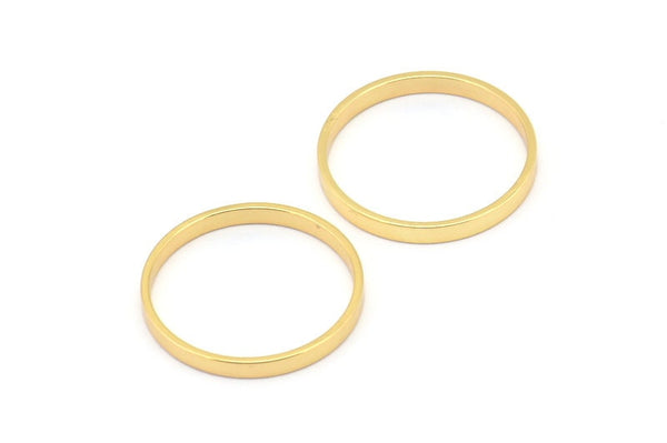Altın Daire Konnektörleri, 8 Altın Kaplama Pirinç Daire Konnektör (19x0,8x2 mm) D0311 Q0657