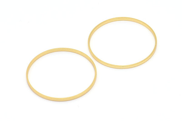 Altın Daire Konnektörleri, 6 Altın Kaplama Pirinç Daire Konnektör (35x0,8x2 mm) D0315 Q0688