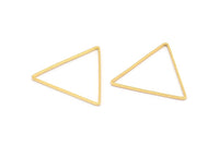 Gold Triangle Charm, 12 Gold Plated Brass Open Triangle Ring Charms (24x0.6x0.9mm) D0065 Q0278