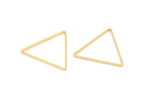 Gold Triangle Charm, 12 Gold Plated Brass Open Triangle Ring Charms (24x0.6x0.9mm) D0065 Q0278