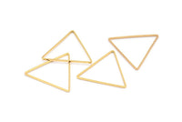 Gold Triangle Charm, 12 Gold Plated Brass Open Triangle Ring Charms (24x0.6x0.9mm) D0065 Q0278