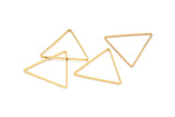 Gold Triangle Charm, 12 Gold Plated Brass Open Triangle Ring Charms (24x0.6x0.9mm) D0065 Q0278