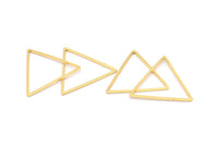 Gold Triangle Charm, 8 Gold Plated Brass Open Triangle Ring Charms (29x1mm) Bs 1070 Q0294