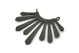 Black Sun Pendant, 1 Oxidized Brass Black Textured Sunny Pendants With 2 Loops (37x33.5x2mm) BS 1991 H1347