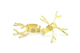 Claw Ring Settings - 2 Raw Brass 4 Claw Ring Blanks For Natural Stones V051