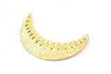 Altın Hilal Kolye, 2 Halkalı 1 Altın Kaplama Pirinç Dokulu Hilal Kolye (34x11mm) V053