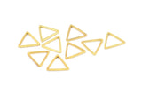 Gold Triangle Charm, 12 Gold Plated Brass Open Triangle Ring Charms (14x1mm) BS 1023