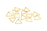 Gold Triangle Charm, 12 Gold Plated Brass Open Triangle Ring Charms (14x1mm) BS 1023