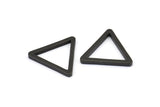Black Triangle Charm - 6 Oxidized Brass Black Triangles (24x2mm) D0015