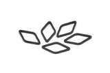 Open Cut Diamond, 25 Oxidized Brass Black Open Diamond Ring Charms (9x17x1mm) D0029