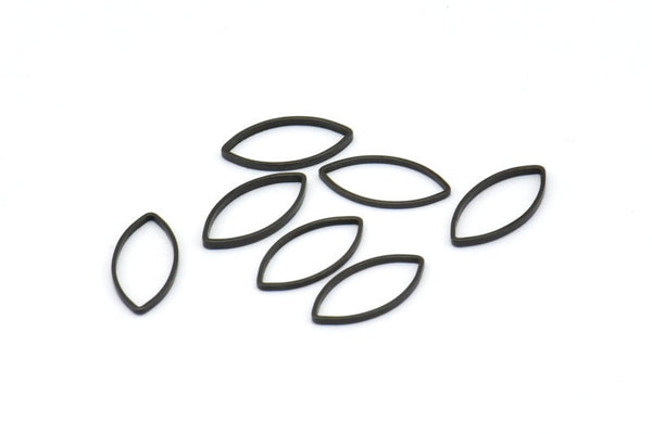 Black Marquise Ring , 100 Oxidized Brass Black Marquise Ring, Connector, Charms (6x12x0.5mm) D0039 H0908