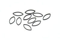 Black Marquise Ring , 100 Oxidized Brass Black Marquise Ring, Connector, Charms (6x12x0.5mm) D0039 H0908