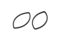Black Marquise Ring , 25 Oxidized Brass Black Marquise Ring, Connector, Charms (14x25x0.9mm) D0064