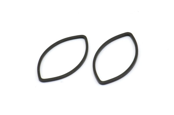 Black Marquise Ring , 25 Oxidized Brass Black Marquise Ring, Connector, Charms (14x25x0.9mm) D0064