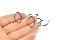 Black Marquise Ring , 25 Oxidized Brass Black Marquise Ring, Connector, Charms (14x25x0.9mm) D0064