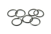 15mm Jump Ring, 24 Oxidized Black Brass Jump Rings (15x1.3mm) E061