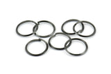 15mm Jump Ring, 24 Oxidized Black Brass Jump Rings (15x1.3mm) E061