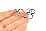 15mm Jump Ring, 24 Oxidized Black Brass Jump Rings (15x1.3mm) E061