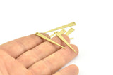 Brass Tiny Triangle, 12 Raw Brass Triangle Charms With 1 Hole (38x5x0.80mm) B0210