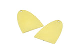 Half Ellipse Charm, 10 Raw Brass Half Ellipse Shape Charms With 1 Hole, Pendants, Earrings, Findings (26x18x0.70mm) B0227