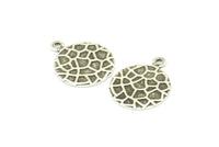 Silver Round Charm, 20 Antique Silver Plated Brass Round Charms, Pendant,findings (13mm) Brs 129 A0521