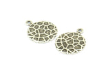 Silver Round Charm, 20 Antique Silver Plated Brass Round Charms, Pendant,findings (13mm) Brs 129 A0521