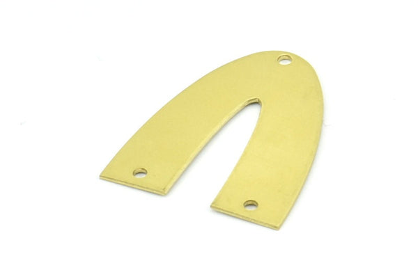 Brass Geometric Charm, 8 Raw Brass V Shaped Charms With 3 Holes, Pendants, Findings (29x24x0.70mm) B0237