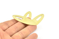 Brass Ellipse Charm, 6 Raw Brass Ellipse Shape Stamping Blank Charms With 1 Hole Earrings, Findings (53x18x0.70mm) B0273