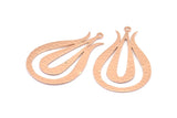 Rose Gold Tulip Pendant, 1 Rose Gold Plated Brass Textured Tulip Flower Pendants With 1 Loop, Charms, Earrings (46x30x0.80mm) V113
