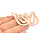 Rose Gold Tulip Pendant, 1 Rose Gold Plated Brass Textured Tulip Flower Pendants With 1 Loop, Charms, Earrings (46x30x0.80mm) V113