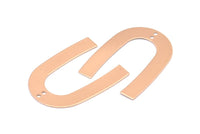 Gül Altın Geometrik Charm, 2 Delikli 3 Gül Altın Kaplama Pirinç U Şeklinde Kolye, Charmlar, Bulgular (35x27x0,50 mm) E015 Q0501