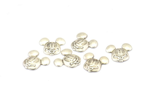 Gümüş Fare Tılsımı, 50 Antik Gümüş Kaplama Pirinç Fare Heykeli (12 mm) Brs 890 A0034