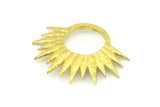 Brass Sun Pendant, 4 Raw Brass Textured Sunny Pendants, Earrings, Findings (26x33mm) BS 2432
