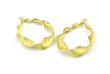 Brass Spiral Pendant, 2 Raw Brass Spiral Pendants With 1 Loop, Earrings (41x30mm) BS 2442