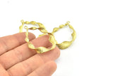 Brass Spiral Pendant, 2 Raw Brass Spiral Pendants With 1 Loop, Earrings (41x30mm) BS 2442