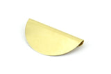 Raw Brass Pendant, 12 Raw Brass Semi Circle Pendants (32x17mm) B0293