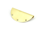 Raw Brass Pendant, 12 Raw Brass Semi Circle Pendants With 3 Holes (32x17mm) B0296